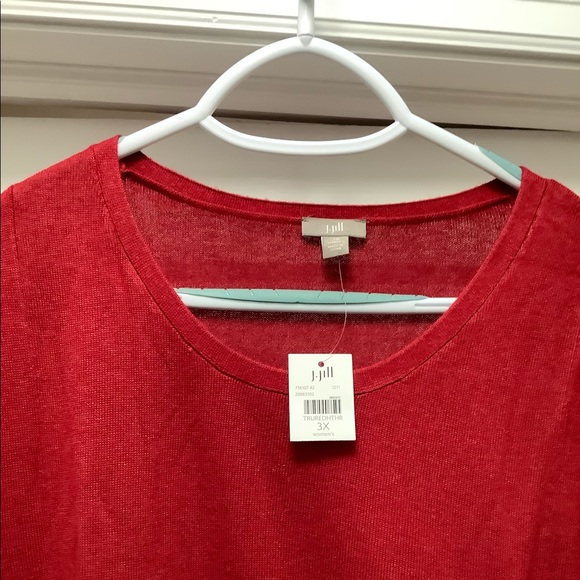 ⭐️NWT J.Jill 3X Red ❤️ (Lightweight/Medium Weight) Sweater Dress Wide Rib… - Picture 3 of 11